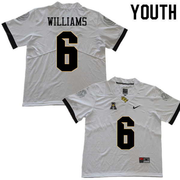 Youth #6 Marlon Williams UCF Knights College Football Jerseys Sale-White - Click Image to Close